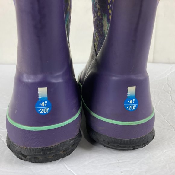 Bogs Girls Sz 3 Purple Winter Snow / Rain Mud Boots Insulated Waterproof - Picture 8 of 9